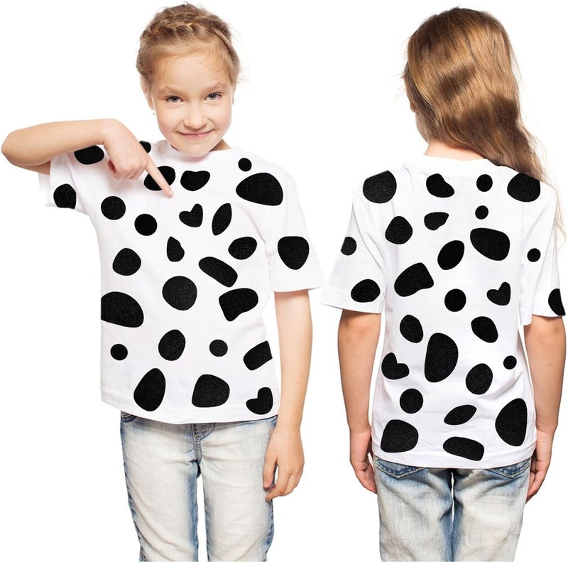 YCDMLJC 15 Sheets Black Adhesive Felt, 360pcs Self Adhesive Pads Irregular Spotty Dog Style Felt,for Dalmatian Shirt,Adult Kids Halloween Party DIY Projects Costume Stickers - Image 4